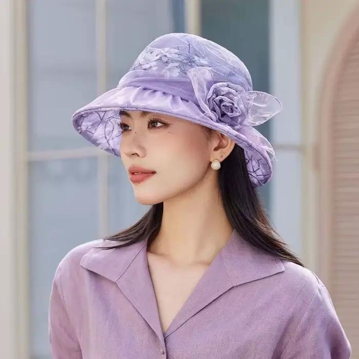 Chapeau de pêcheur pliable floral style bord de mer