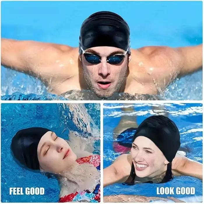 Bonnet de natation en silicone imperméable