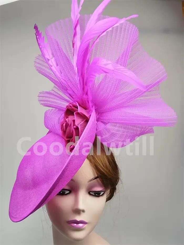 Élégant fleur Fascinator pilulier casquette de mariage femmes