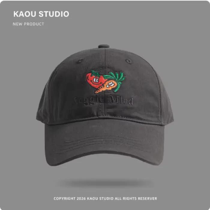 Casquette de baseball brodée de carottes de dessin animé mignonnes