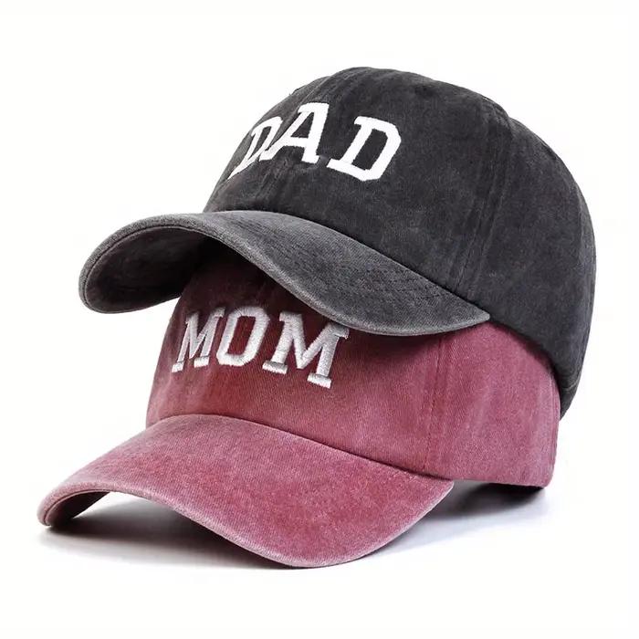 Casquette de baseball avec lettres brodées pour papa et maman, chapeau réglable pour les quatre saisons, protection solaire, printemps et automne, occassions extérieures et familiales