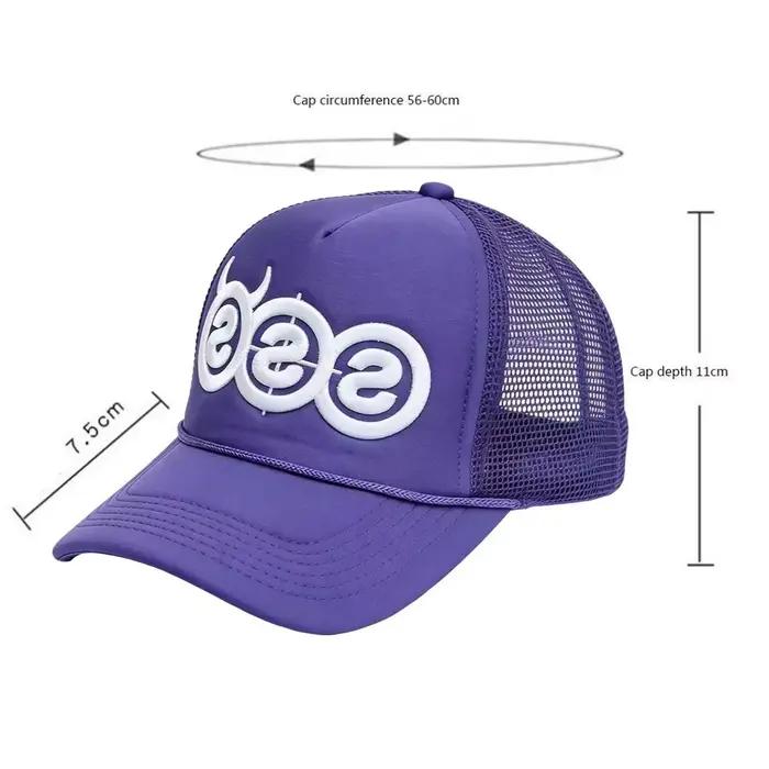 Casquette de camionneur ajustable style hip-hop avec broderie motif cornes du diable SSS