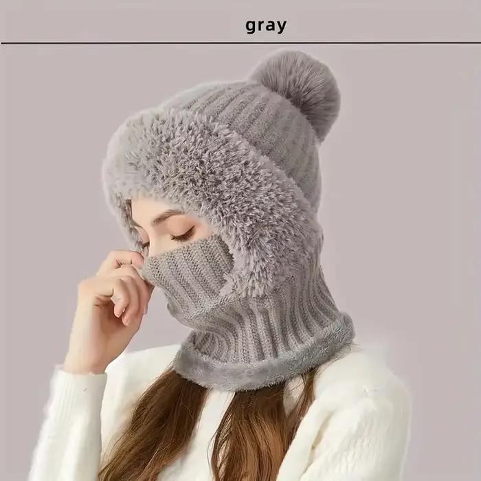 Chapeau tricoté doublé polaire d'hiver avec Protection des oreilles
