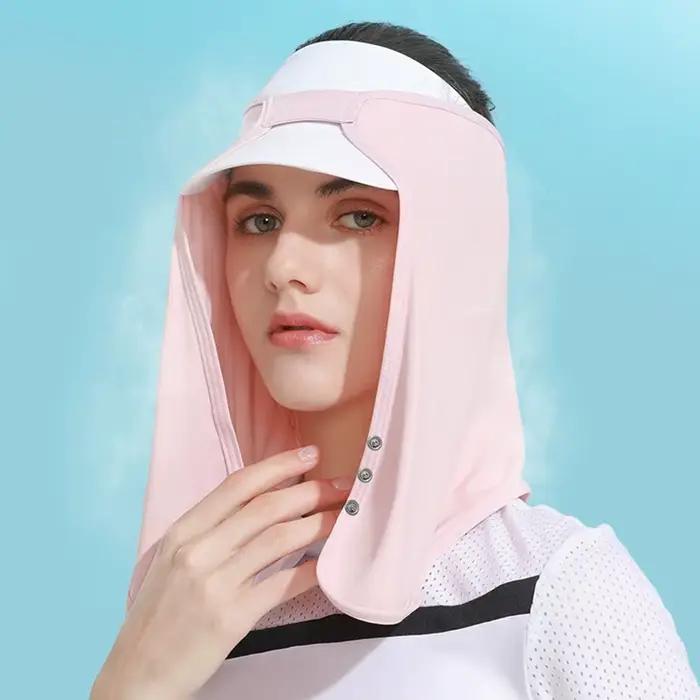 Casquette de cyclisme anti-UV avec protection faciale