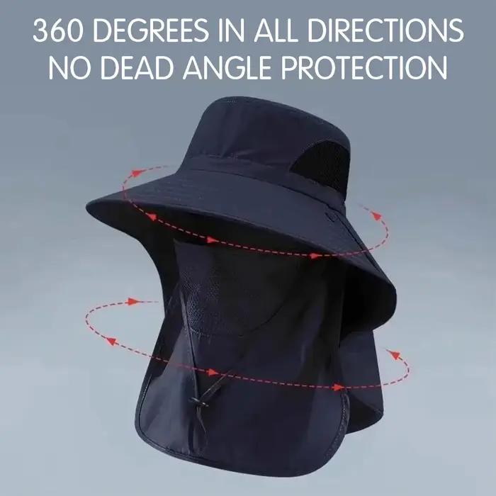 Sun Fishing Hat Women's Bucket Hat with Neck Cover Breathable Wide Brim Summer UV Protection Hat for Outdoor Travel Holiday