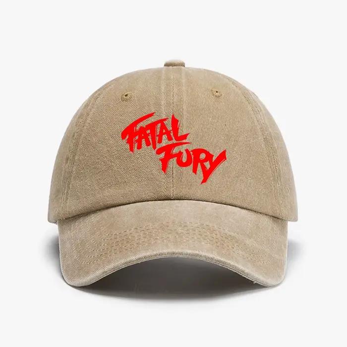 Casquette de baseball Fury Fatal Hat The King of Fighters en denim délavé, style vintage, unisexe, réglable, protection solaire, style cowboy pour homme et femme occasions spéciales