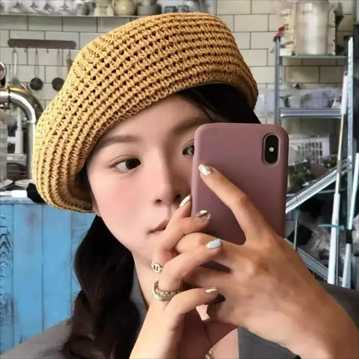Béret d'été ajouré uni pour femme