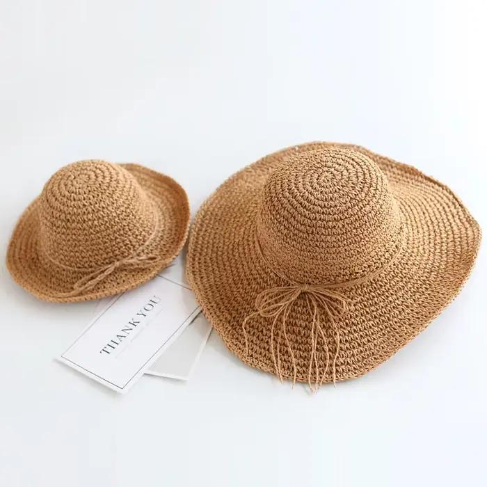 Chapeau de paille d'été Parent-enfant pour fille