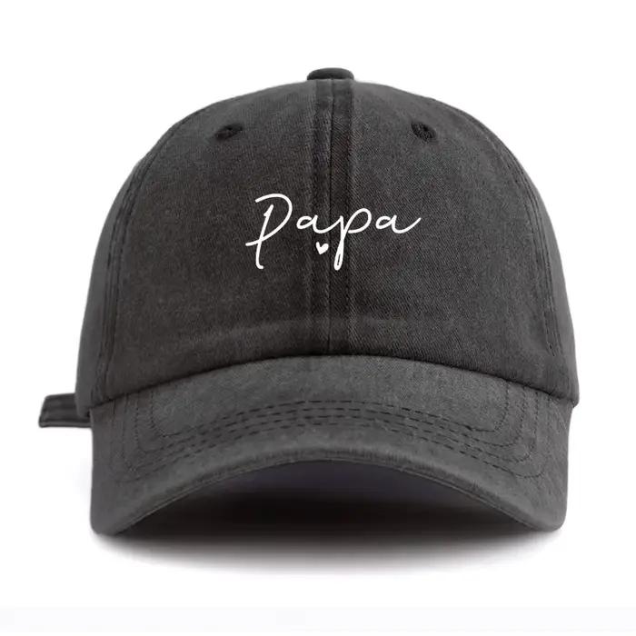 Casquette de baseball PAPA délavée, rétro et décontractée, réglable, protection solaire, pour homme et femme, usages quotidiens et occasions spéciales