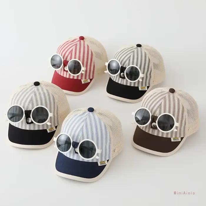 Chapeau de soleil pour bébé garçon 48-50cm 1-3 ans avec lunettes