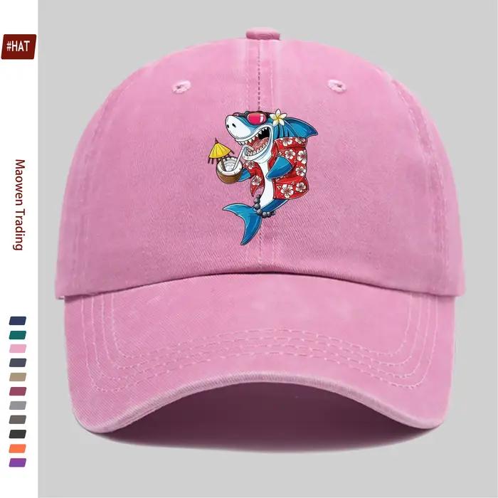 Casquette de baseball imprimée requin pour hommes et femmes