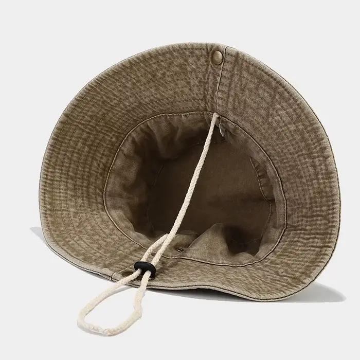 Chapeau de pêche en coton lavé pour hommes et femmes