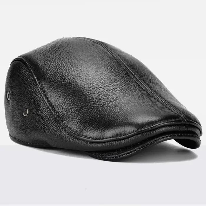 Chapeau d'extérieur en cuir pour hommes
