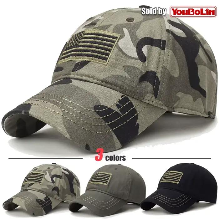 Casquette de Baseball en coton brodé drapeau américain