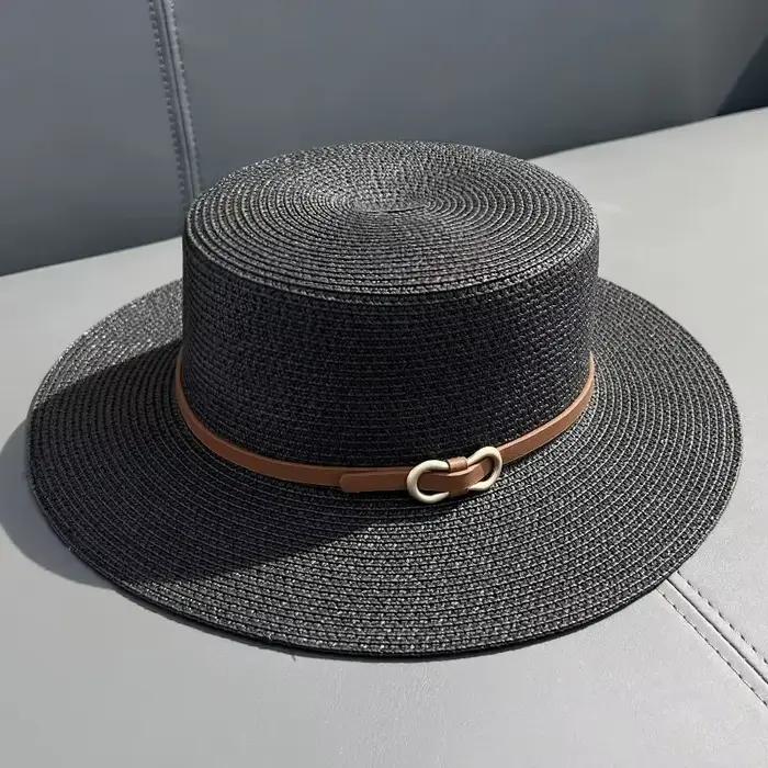 Chapeau de plage en paille Simple pour femmes