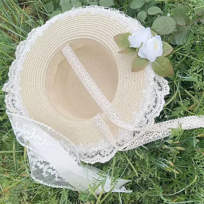 Chapeau de soleil pour femmes fleur de camélia style campagnard multifonction fabrication à la main polyester pour quatre saisons occassions plage fantaisie kawaii