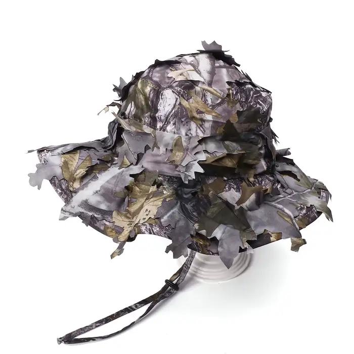 Chapeaux Boonie Camouflage Homme Feuilles 3D Casquettes Tactiques Camo
