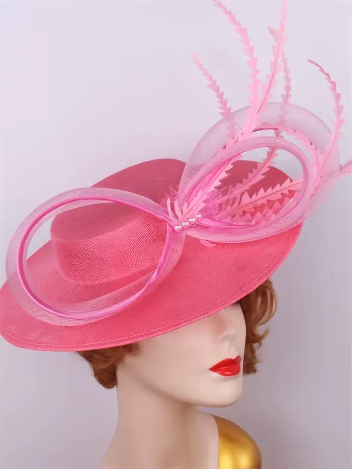 Rose cheveux Fascinator pilulier casquette femmes événement formel Derby casque dames Eleagnt Mariage chapellerie