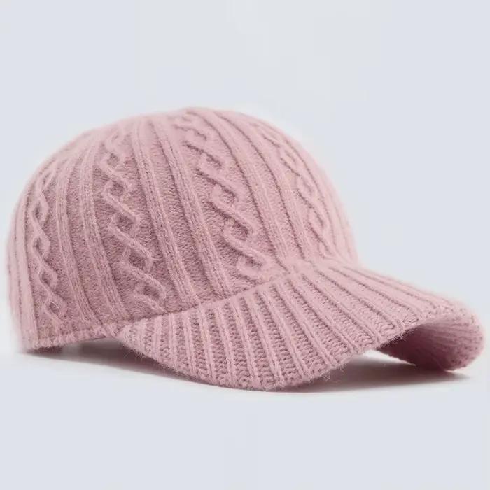 Nouvelle casquette de Baseball tricotée femmes mode hommes automne hiver chapeau chaud Vintage casquettes décontractées pour dames Snapback femme réglable