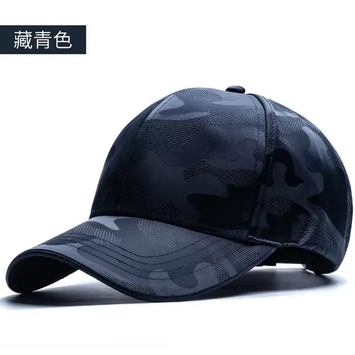Casquette de baseball pour hommes en polyester réglable grande taille protection solaire gris ivoire noir et gris foncé pour extérieur et quatre saisons