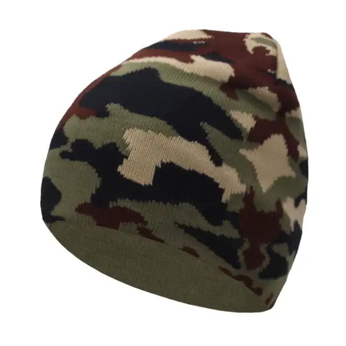 Camouflage tricoté chapeau hommes Beanie femmes chapeaux d'hiver