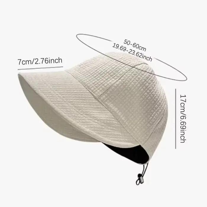 Chapeau de soleil décontracté en tissu gaufré pliable anti-uv pour plage été multifonctionnel occasions spéciales homme femme