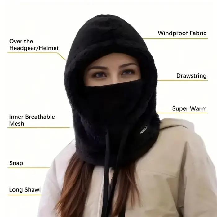 Cagoule thermique coupe-vent chaude d'hiver