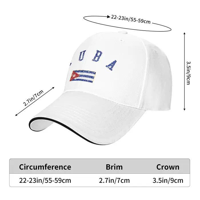 Casquette de baseball vintage décontractée avec drapeau du patrimoine cubain polyester respirante unisexe pour hommes et femmes occasions extérieures gym été
