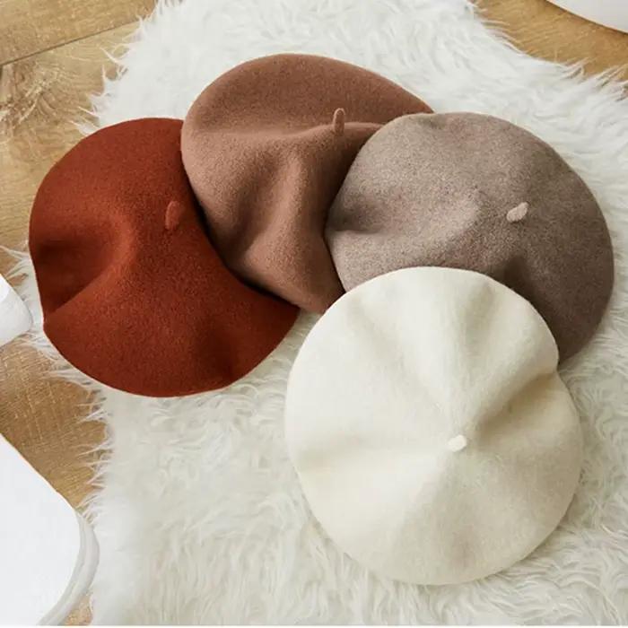 Béret noir 100% laine pour femme et fille