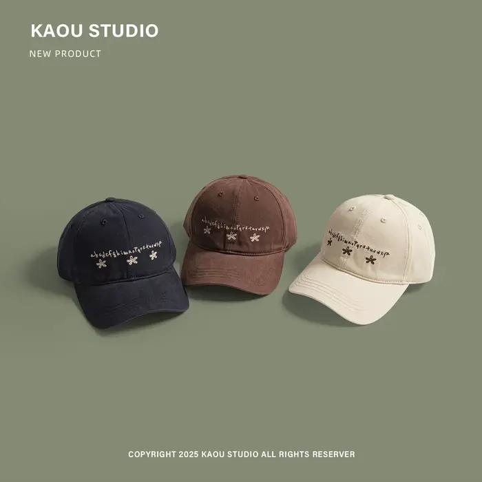 Casquette de Baseball brodée de fleurs coréennes pour femmes