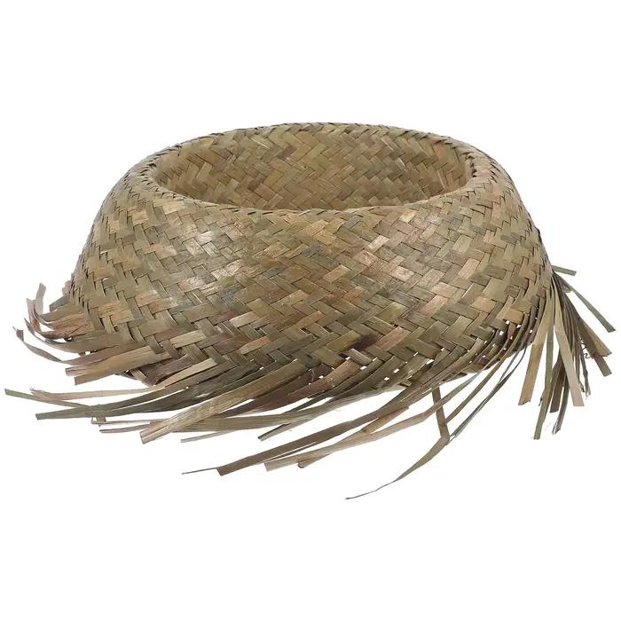 Chapeau de plage pour hommes, chapeau de soleil en paille tissée, Style hawaïen, accessoire de fête en plein air, léger et respirant, décoration de Festival de personnalité