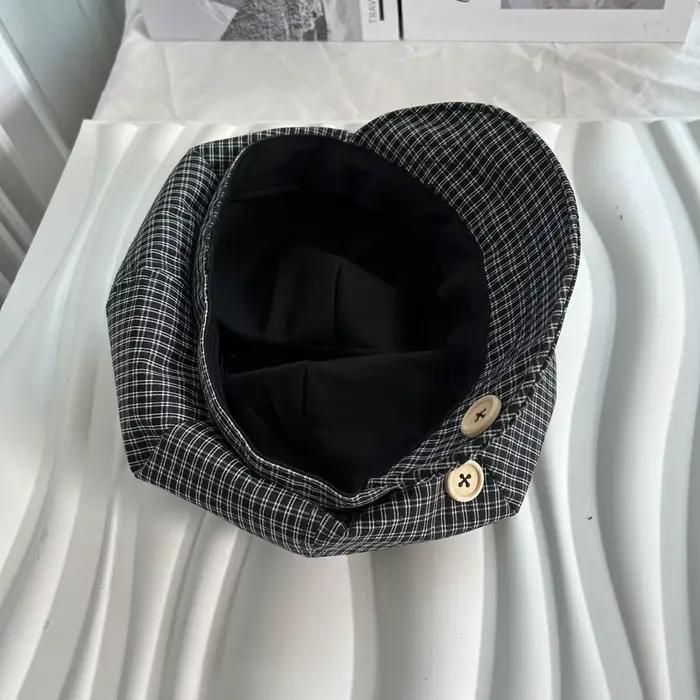 Béret Littéraire Femme – Chapeau Décontracté Tendance Double Usage Printemps-Été-Automne Style Doux à Bord Relevable