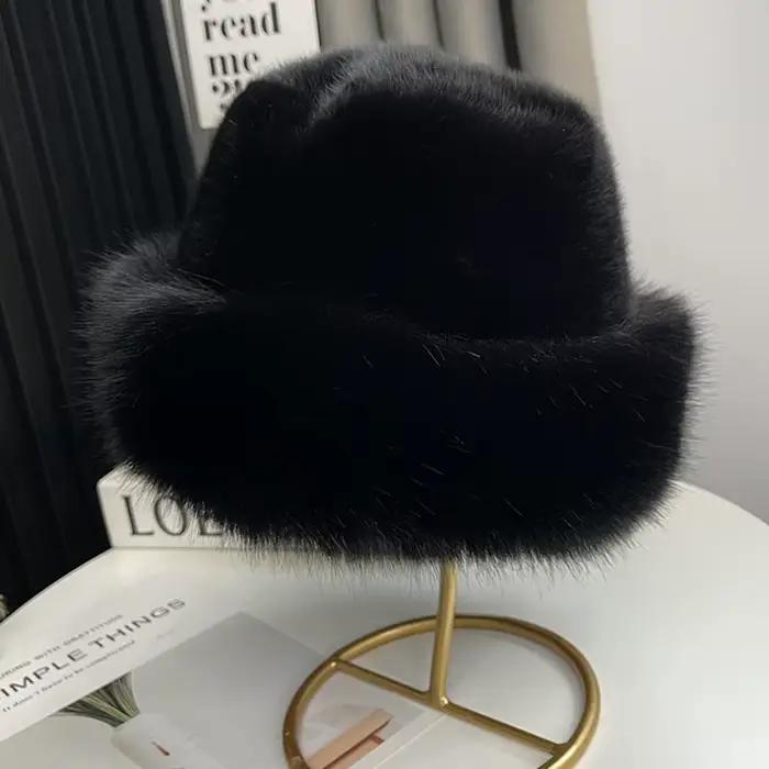 Chapeau en fausse fourrure de renard pour femmes