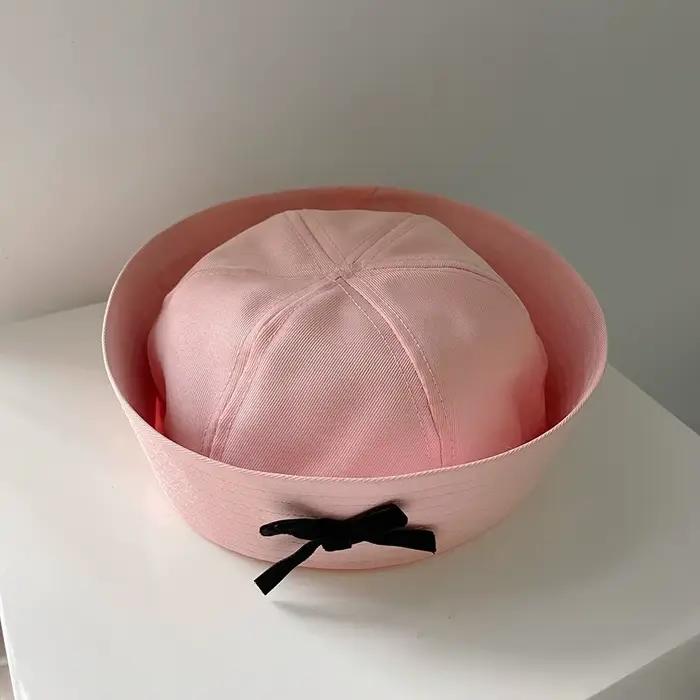 Chapeau de marin bleu marine avec nœud papillon pour femmes protection UV mode décontractée été occasions spéciales