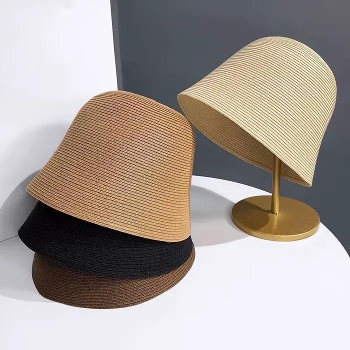 Chapeau de paille pour femmes style sport protection solaire voyage plage bord de mer polyvalent quatre saisons