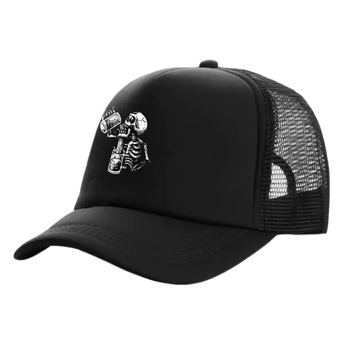 Casquettes de camionneur Cool Drunk Skull pour hommes et femmes