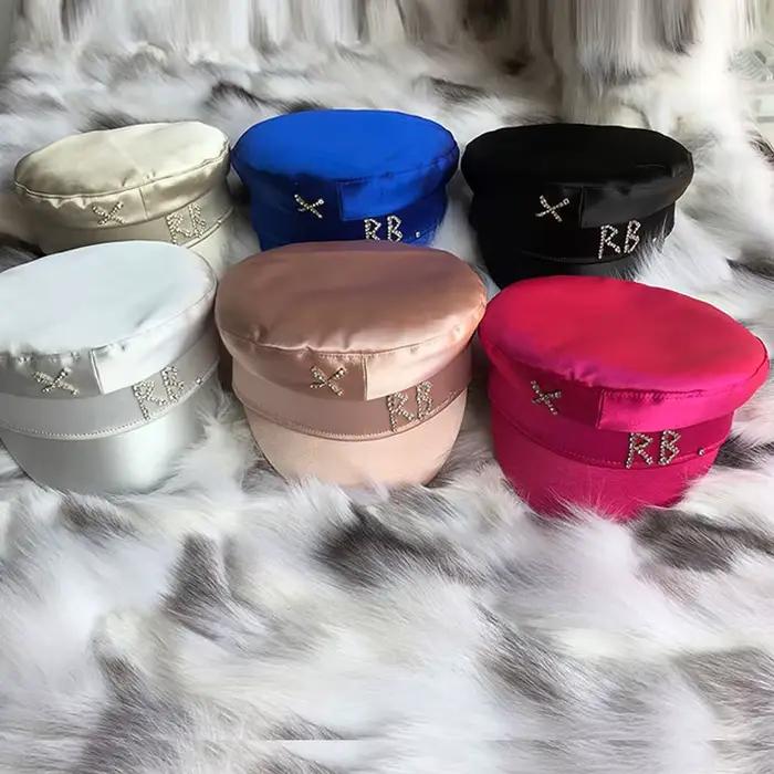 Nouvelle marque Designer hiver chapeaux femmes diamant lettre tache gavroche casquette Baker garçon chapeau visière
