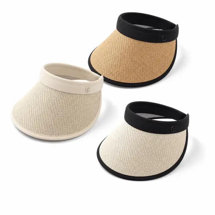 Chapeau de soleil élégant en paille à larges bords