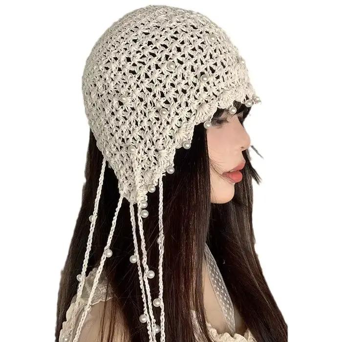 Chapeau de bandeau avec pendentif en perles ajourées pour femmes