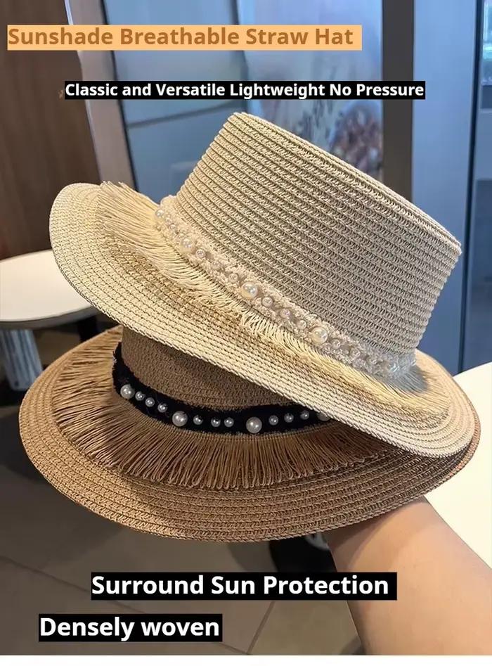 Chapeau de paille plat français pour femme