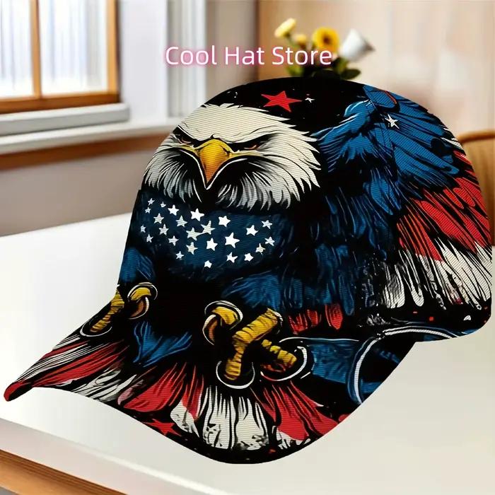 Casquette de baseball imprimée d'un drapeau américain et d'un aigle