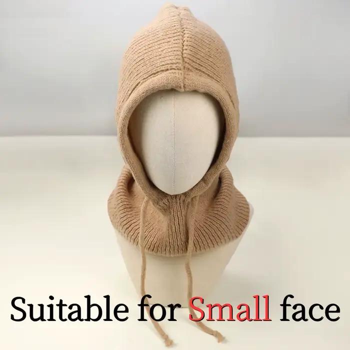Tricoté doux femmes cagoule chapeau mode faux col à capuche