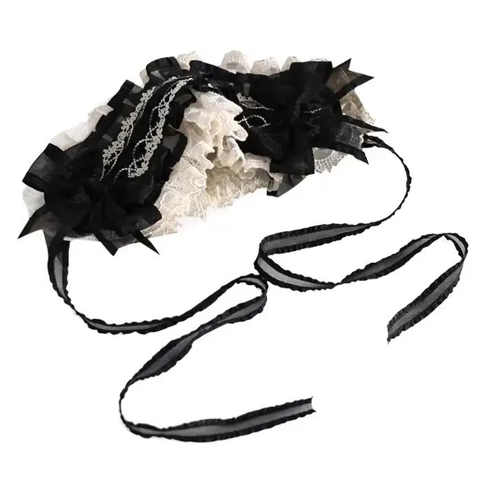 Harajuku Style femme de chambre bandeau noir et blanc élégant