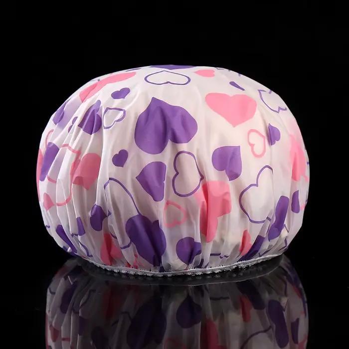 Bonnet de douche imprimé cerise/cœur