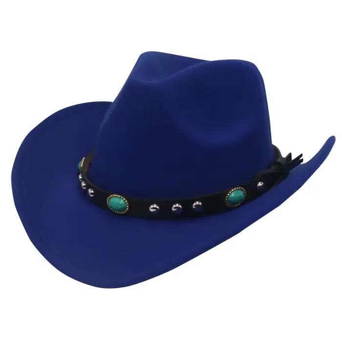 Chapeau de cowgirl sportif en polyester et coton style ethnique pour femmes et hommes, idéal pour les journées de plein air, les randonnées et les événements sociaux