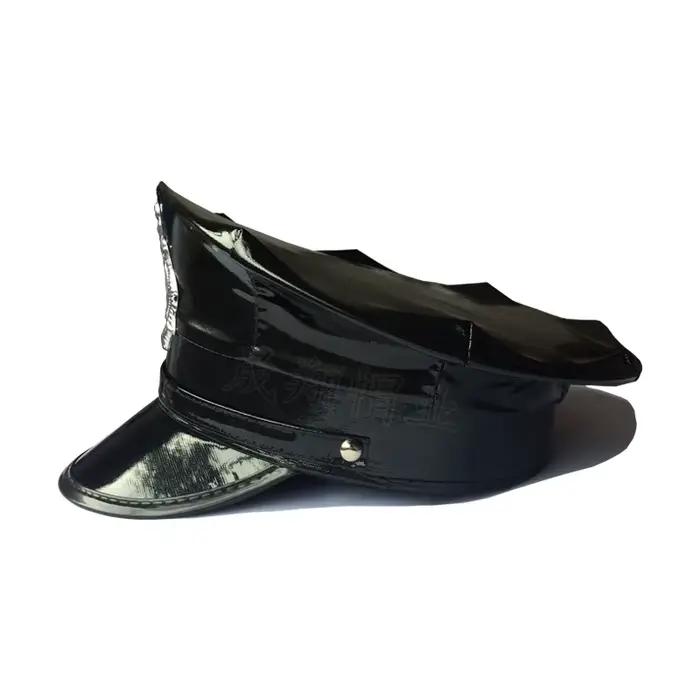 Casquette octogonale en cuir souple pour cosplay