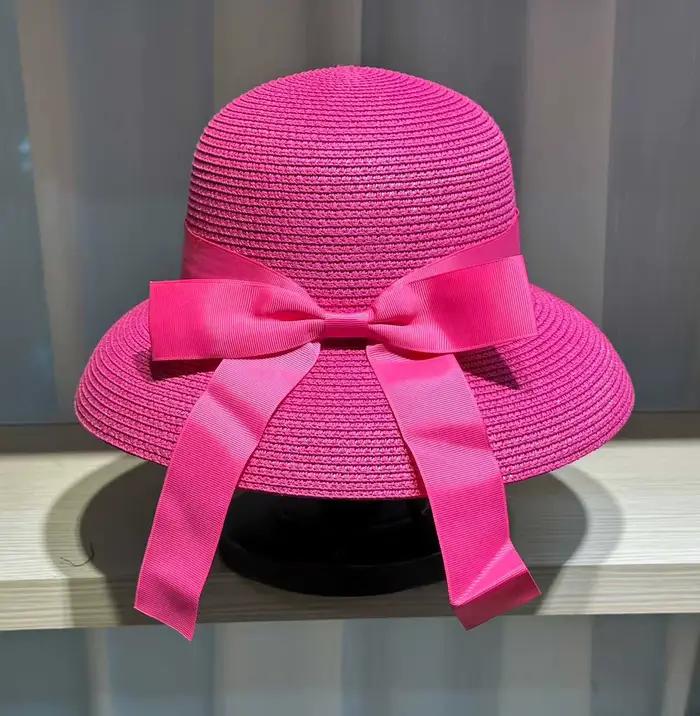 Chapeau d'été bleu lac style Hepburn pour femme