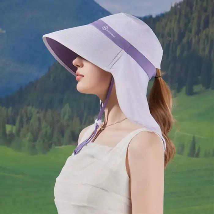 Chapeau pare-soleil anti-UV avec protection du cou et large bord