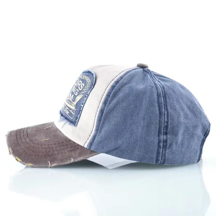 10 Types classique rétro Patchwork couleur bloquée chapeau de Baseball mode tendance extérieur parasol lavé Style mis à
