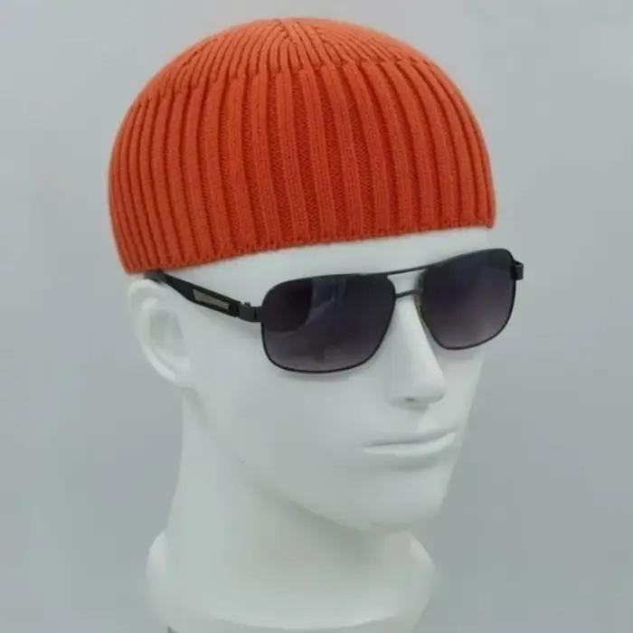 Chapeaux musulmans pour hommes tricotés dubaï Hijab noir bleu Turban printemps rue Melon chapeau doux sensation de main élégant casquettes islamiques